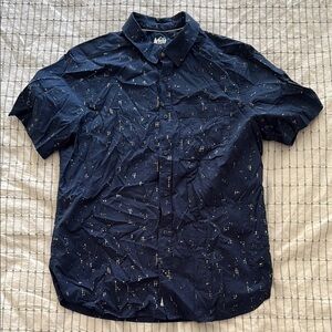 Men's REI Navy Blue Short Sleeve Button-down Shirt L